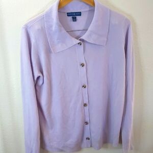 Karen Scott Lavender Light Cardigan Classic Feminine old money M